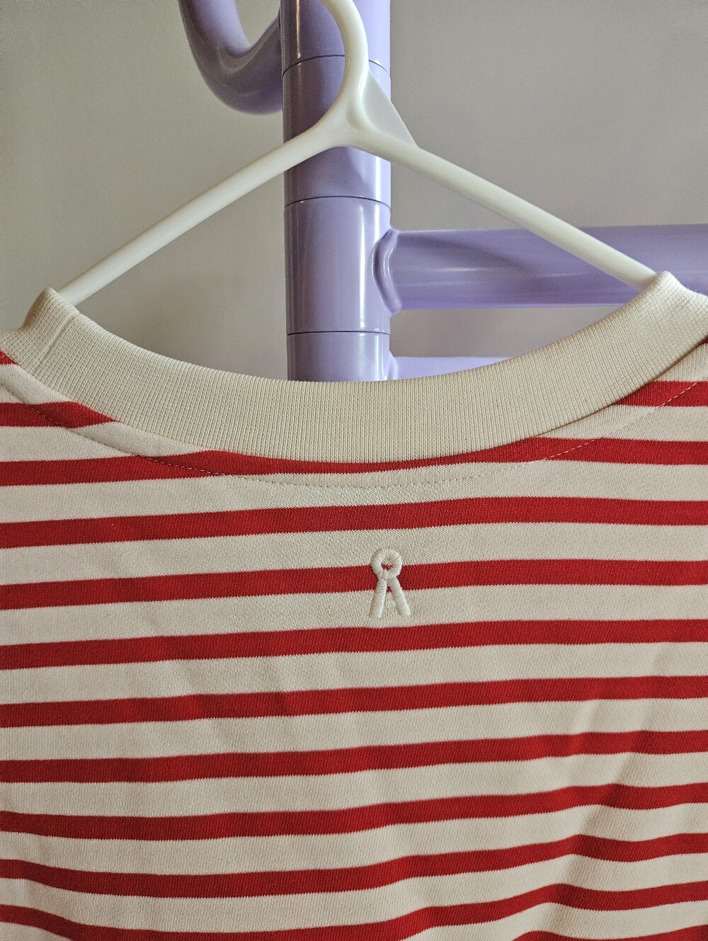 NWT - ARMEDANGELS - FRANKAA MAARLEN STRIPE - Red & White Crew Neck Sweatshirt